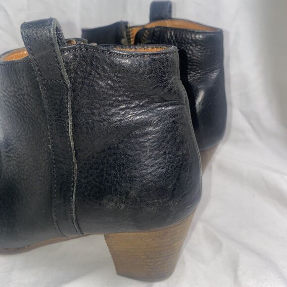 Madewell Billie Ankle Booties Heel 7 Black Leather Casual Zip Romania - Picture 4 of 11